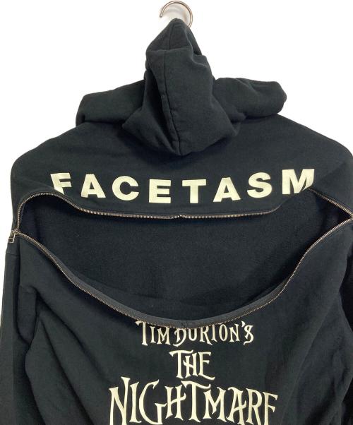 FACETASM（ファセッタズム）FACETASM (ファセッタズム) DISNEY (ディズニー) ナイトメア　ビフォア　クリスマス　 ムービープリントパーカー　ギミック　変形ジップパーカー　ディズニー　ティムバートン ブラック サイズ:3の古着・服飾アイテム