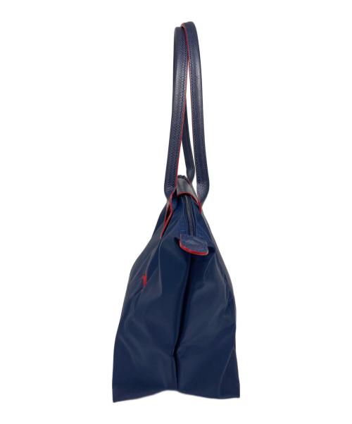 LONGCHAMP（ロンシャン）LONGCHAMP (ロンシャン) 舟形トートバッグ　トートバッグ　通勤バッグ　カジュアルバッグ ネイビー サイズ:実寸参照の古着・服飾アイテム