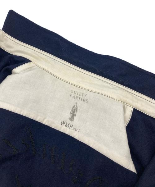 WACKO MARIA（ワコマリア）WACKO MARIA (ワコマリア) GUILTY PARTIES刺繍ウールシャツ　長袖シャツ　日本製 ネイビー サイズ:Lの古着・服飾アイテム