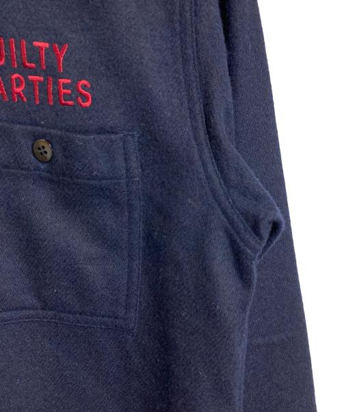 WACKO MARIA（ワコマリア）WACKO MARIA (ワコマリア) GUILTY PARTIES刺繍ウールシャツ　長袖シャツ　日本製 ネイビー サイズ:Lの古着・服飾アイテム