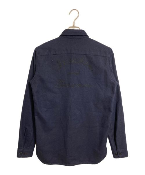 WACKO MARIA（ワコマリア）WACKO MARIA (ワコマリア) GUILTY PARTIES刺繍ウールシャツ　長袖シャツ　日本製 ネイビー サイズ:Lの古着・服飾アイテム
