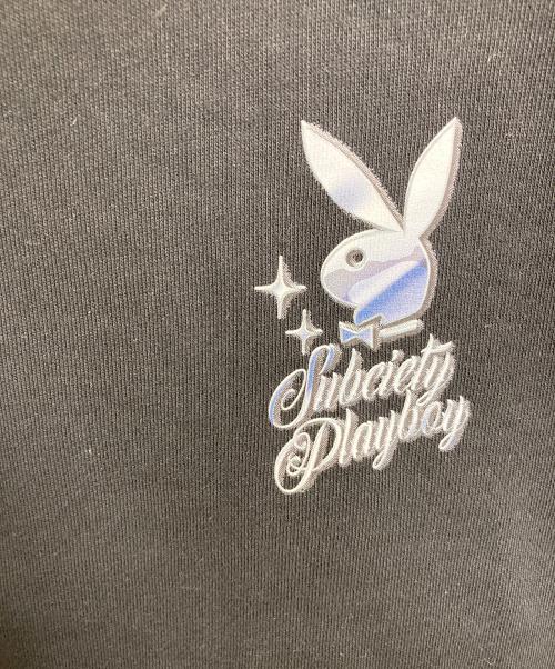 PLAY BOY（プレイボーイ）PLAY BOY (プレイボーイ) SUBCIETY (サブサエティ) スウェット　プリントスウェット ブラック サイズ:Lの古着・服飾アイテム