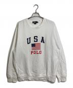 POLO RALPH LAURENポロ・ラルフローレン）の古着「【古着】90’S 国旗プリントスウェット」｜ホワイト