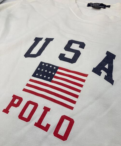 POLO RALPH LAUREN（ポロ・ラルフローレン）POLO RALPH LAUREN (ポロ・ラルフローレン) 【古着】90’S 国旗プリントスウェット ホワイト サイズ:Lの古着・服飾アイテム