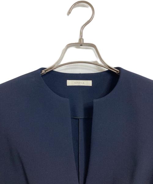 EPOCA（エポカ）EPOCA (エポカ) ノーカラージャケット　アウター　ライトアウター　セレモニー　オフィスカジュアル　日本製 ネイビー サイズ:38の古着・服飾アイテム