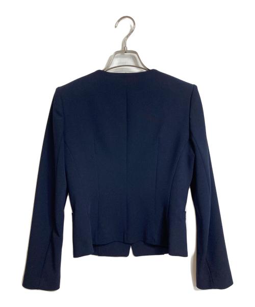 EPOCA（エポカ）EPOCA (エポカ) ノーカラージャケット　アウター　ライトアウター　セレモニー　オフィスカジュアル　日本製 ネイビー サイズ:38の古着・服飾アイテム