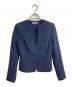 EPOCA（エポカ）の古着「ノーカラージャケット　アウター　ライトアウター　セレモニー　オフィスカジュアル　日本製」｜ネイビー