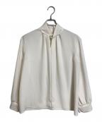 theory luxeセオリーリュクス）の古着「Marvine Sandy ブラウス　マーヴィン・サンディ　長袖ブラウス　セレモニー　日本製」｜ホワイト