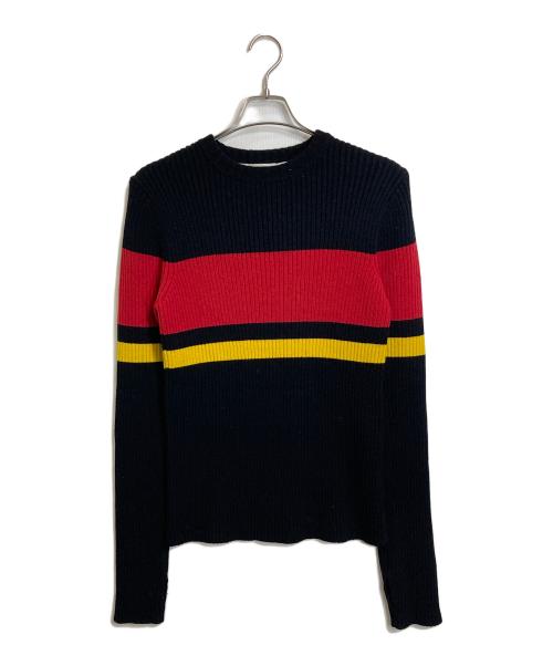 JOHN LAWRENCE SULLIVAN（ジョン ローレンス サリバン）JOHN LAWRENCE SULLIVAN (ジョン ローレンス サリバン) カラーブロックセーター ブラック×レッド サイズ:XSの古着・服飾アイテム
