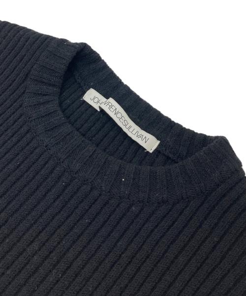 JOHN LAWRENCE SULLIVAN（ジョン ローレンス サリバン）JOHN LAWRENCE SULLIVAN (ジョン ローレンス サリバン) カラーブロックセーター ブラック×レッド サイズ:XSの古着・服飾アイテム