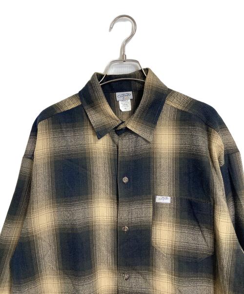 CalTop（キャルトップ）CalTop (キャルトップ) Ombre Check L/S Shirts 長袖シャツ　USA製　チェックシャツ　アクリルシャツ ベージュ×ブラック サイズ:Mの古着・服飾アイテム