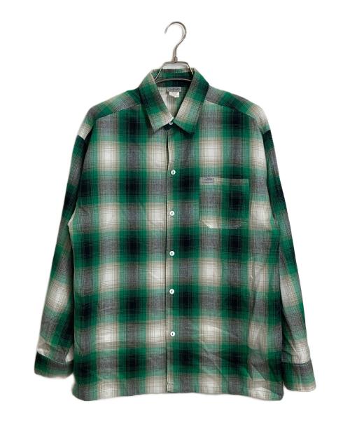CalTop（キャルトップ）CalTop (キャルトップ) Ombre Check L/S Shirts USA製　長袖シャツ　チェックシャツ　アクリルシャツ グリーン×ブラック サイズ:Mの古着・服飾アイテム
