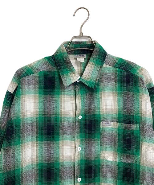 CalTop（キャルトップ）CalTop (キャルトップ) Ombre Check L/S Shirts USA製　長袖シャツ　チェックシャツ　アクリルシャツ グリーン×ブラック サイズ:Mの古着・服飾アイテム
