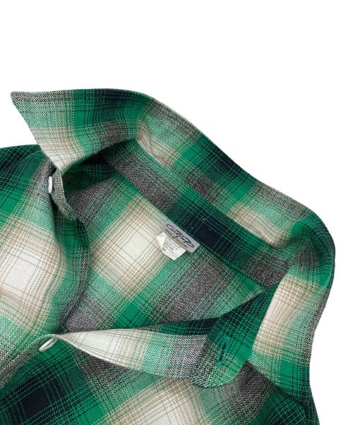 CalTop（キャルトップ）CalTop (キャルトップ) Ombre Check L/S Shirts USA製　長袖シャツ　チェックシャツ　アクリルシャツ グリーン×ブラック サイズ:Mの古着・服飾アイテム