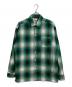 CalTop（キャルトップ）の古着「Ombre Check L/S Shirts USA製　長袖シャツ　チェックシャツ　アクリルシャツ」｜グリーン×ブラック