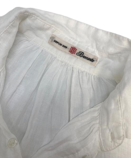 BROCANTE（ブロカント）BROCANTE (ブロカント) リネンキャンバス グランシャツ　麻　日本製 ホワイト サイズ:2の古着・服飾アイテム