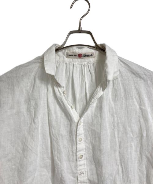 BROCANTE（ブロカント）BROCANTE (ブロカント) リネンキャンバス グランシャツ　麻　日本製 ホワイト サイズ:2の古着・服飾アイテム