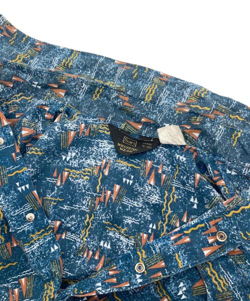 Sears（シアーズ）Sears (シアーズ) 【古着】ウエスタンシャツ 長袖シャツ　三角タグ　総柄 ネイビー サイズ:Lの古着・服飾アイテム