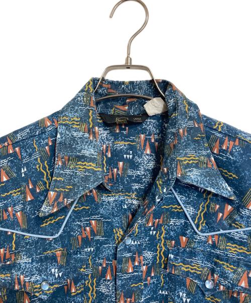 Sears（シアーズ）Sears (シアーズ) 【古着】ウエスタンシャツ 長袖シャツ　三角タグ　総柄 ネイビー サイズ:Lの古着・服飾アイテム