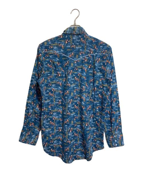 Sears（シアーズ）Sears (シアーズ) 【古着】ウエスタンシャツ 長袖シャツ　三角タグ　総柄 ネイビー サイズ:Lの古着・服飾アイテム
