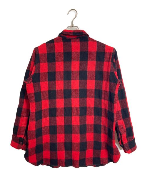 WOOLRICH（ウールリッチ）WOOLRICH (ウールリッチ) 【古着】30’S～40’Sバッファローチェックシャツ CPOウールシャツ ウールマッキーノシャツ　1930年代中期～1940年代初期 黒タグ 　30年代　40年代 レッド×ブラック サイズ:16の古着・服飾アイテム