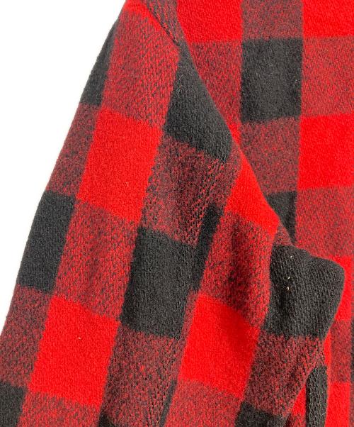 WOOLRICH（ウールリッチ）WOOLRICH (ウールリッチ) 【古着】30’S～40’Sバッファローチェックシャツ CPOウールシャツ ウールマッキーノシャツ　1930年代中期～1940年代初期 黒タグ 　30年代　40年代 レッド×ブラック サイズ:16の古着・服飾アイテム