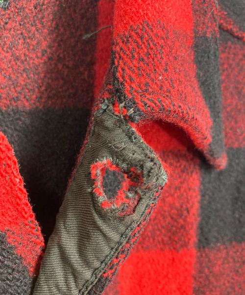 WOOLRICH（ウールリッチ）WOOLRICH (ウールリッチ) 【古着】30’S～40’Sバッファローチェックシャツ CPOウールシャツ ウールマッキーノシャツ　1930年代中期～1940年代初期 黒タグ 　30年代　40年代 レッド×ブラック サイズ:16の古着・服飾アイテム