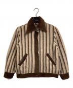 Casa de Lanaカーサ デ ラナ）の古着「【古着】60’S～70’S スウェード切替ショートジャケット　60年代　70年代　アウター　ウールジャケット　ウルグアイ製」｜ブラウン×ベージュ