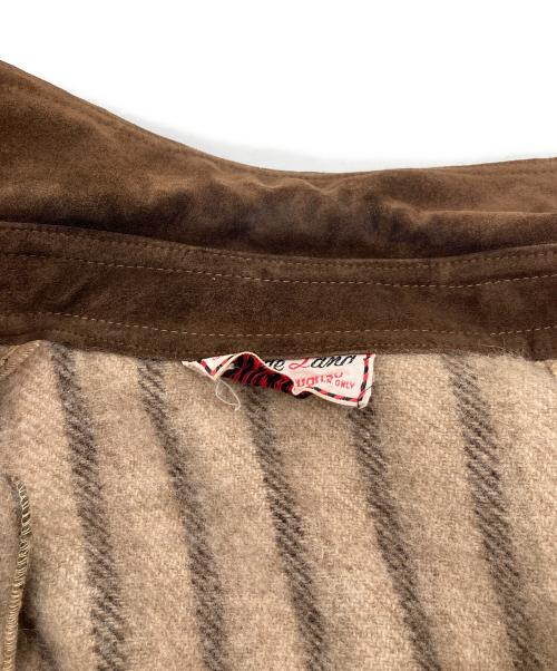 Casa de Lana（カーサ デ ラナ）Casa de Lana (カーサ デ ラナ) 【古着】60’S～70’S スウェード切替ショートジャケット　60年代　70年代　アウター　ウールジャケット　ウルグアイ製 ブラウン×ベージュ サイズ:9/10の古着・服飾アイテム