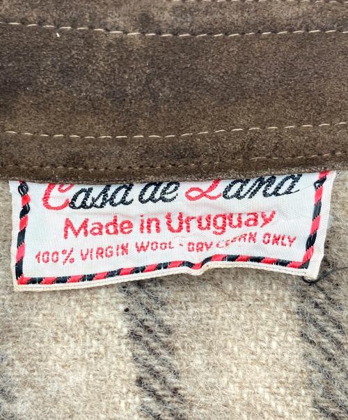 Casa de Lana（カーサ デ ラナ）Casa de Lana (カーサ デ ラナ) 【古着】60’S～70’S スウェード切替ショートジャケット　60年代　70年代　アウター　ウールジャケット　ウルグアイ製 ブラウン×ベージュ サイズ:9/10の古着・服飾アイテム