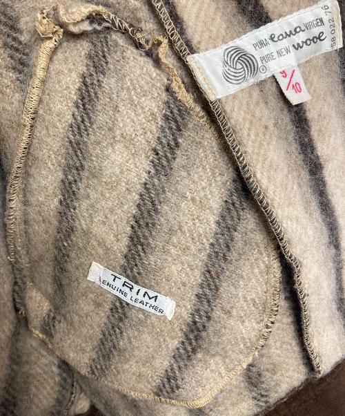 Casa de Lana（カーサ デ ラナ）Casa de Lana (カーサ デ ラナ) 【古着】60’S～70’S スウェード切替ショートジャケット　60年代　70年代　アウター　ウールジャケット　ウルグアイ製 ブラウン×ベージュ サイズ:9/10の古着・服飾アイテム