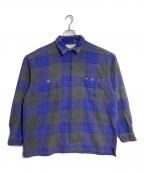 Quiksilverクイックシルバー）の古着「【古着】オンブレチェックハーフジップシャツ　チェックシャツ　長袖シャツ　プルオーバーシャツ　OLD Quiksilver」｜パープル×グレー