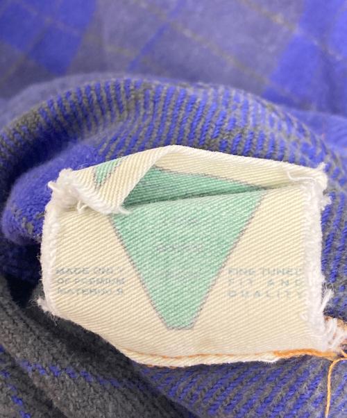 Quiksilver（クイックシルバー）Quiksilver (クイックシルバー) 【古着】オンブレチェックハーフジップシャツ　チェックシャツ　長袖シャツ　プルオーバーシャツ　OLD Quiksilver パープル×グレー サイズ:Lの古着・服飾アイテム