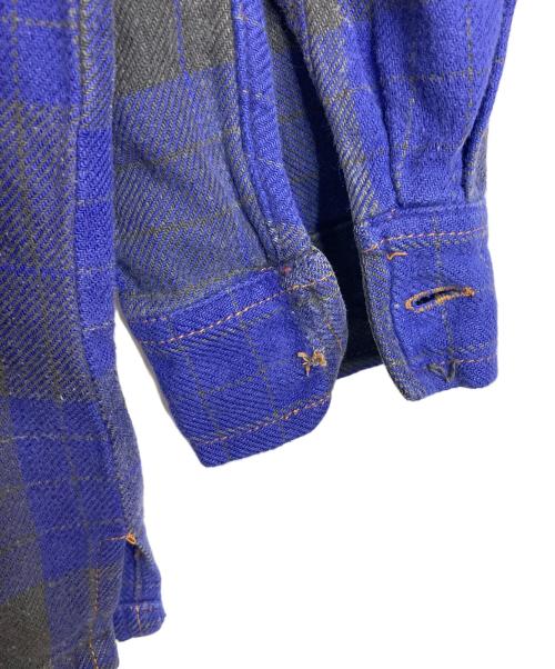 Quiksilver（クイックシルバー）Quiksilver (クイックシルバー) 【古着】オンブレチェックハーフジップシャツ　チェックシャツ　長袖シャツ　プルオーバーシャツ　OLD Quiksilver パープル×グレー サイズ:Lの古着・服飾アイテム