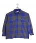 Quiksilver（クイックシルバー）の古着「【古着】オンブレチェックハーフジップシャツ　チェックシャツ　長袖シャツ　プルオーバーシャツ　OLD Quiksilver」｜パープル×グレー