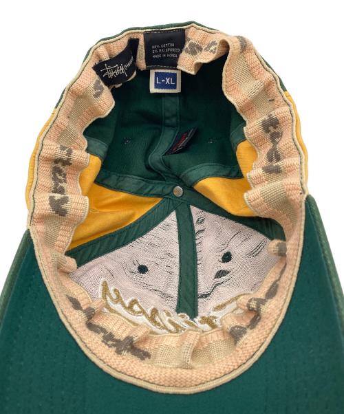 stussy（ステューシー）stussy (ステューシー) 【OLD】90’Sロゴキャップ  90年代　Head gear 韓国製 old stussy グリーン サイズ:LーXLの古着・服飾アイテム