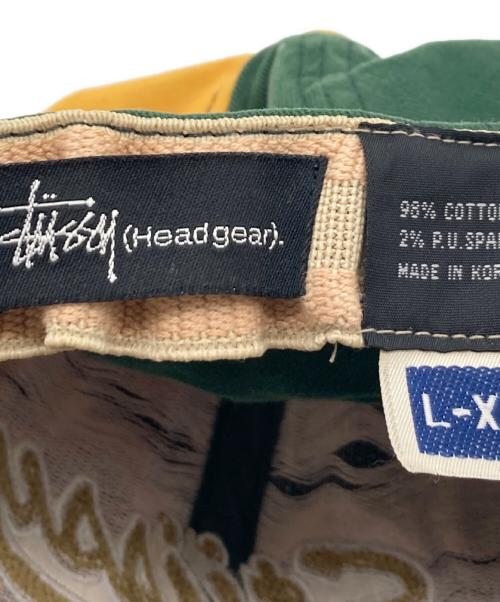 stussy（ステューシー）stussy (ステューシー) 【OLD】90’Sロゴキャップ  90年代　Head gear 韓国製 old stussy グリーン サイズ:LーXLの古着・服飾アイテム