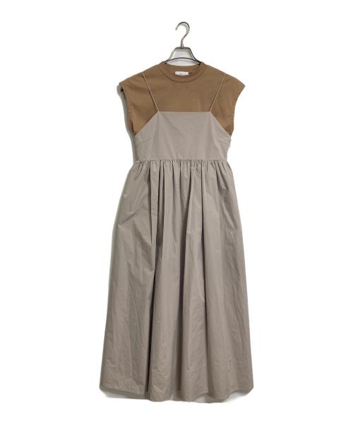 emmi atelier（エミアトリエ）emmi atelier (エミアトリエ) カットセットキャミソールワンピース　ロングワンピース ベージュの古着・服飾アイテム