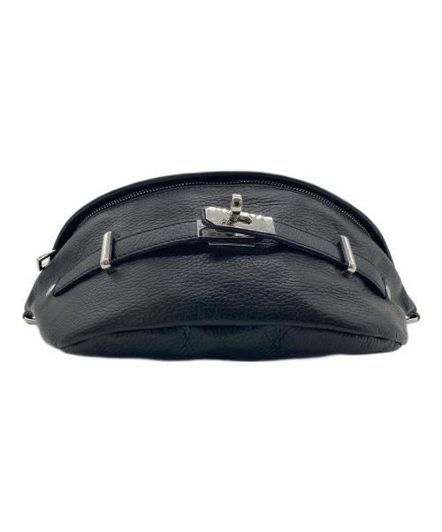 andrea cardone（アンドレアカルドネ）andrea cardone (アンドレアカルドネ) ボディバッグ　ショルダーバッグ　ウエストポーチ　レザーバッグ　イタリア製 ブラック サイズ:実寸参照の古着・服飾アイテム