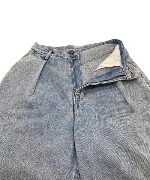 Graphpaper（グラフペーパー）Graphpaper (グラフペーパー) ARKnets (アークネッツ) 別注 Selvage Denim Two Tuck Wide Pants フェードブルー LIGHT FADEの古着・服飾アイテム