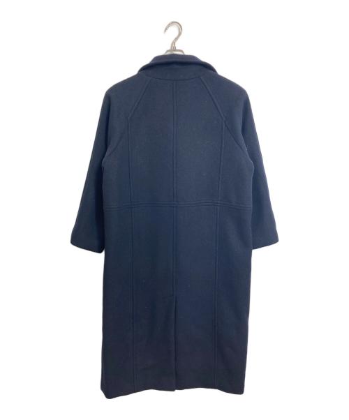 SLOBE IENA（スローブ イエナ）SLOBE IENA (スローブ イエナ) パイルメルトンスタンドコクーンコート　ロングコート　ウールコート　アウター ネイビー サイズ:38の古着・服飾アイテム