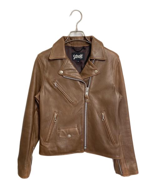 Schott（ショット）Schott (ショット) ラムレザーライダースジャケット　ブラウンレザー　ダブル ブラウン サイズ:XSの古着・服飾アイテム