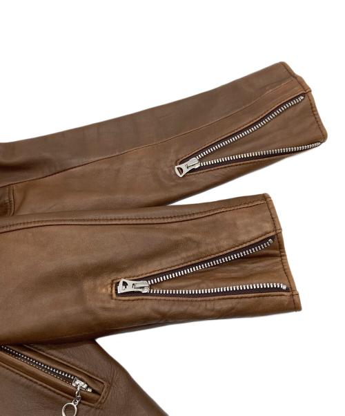 Schott（ショット）Schott (ショット) ラムレザーライダースジャケット　ブラウンレザー　ダブル ブラウン サイズ:XSの古着・服飾アイテム