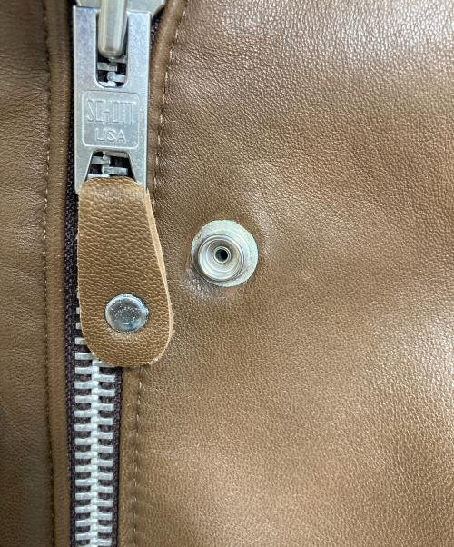 Schott（ショット）Schott (ショット) ラムレザーライダースジャケット　ブラウンレザー　ダブル ブラウン サイズ:XSの古着・服飾アイテム