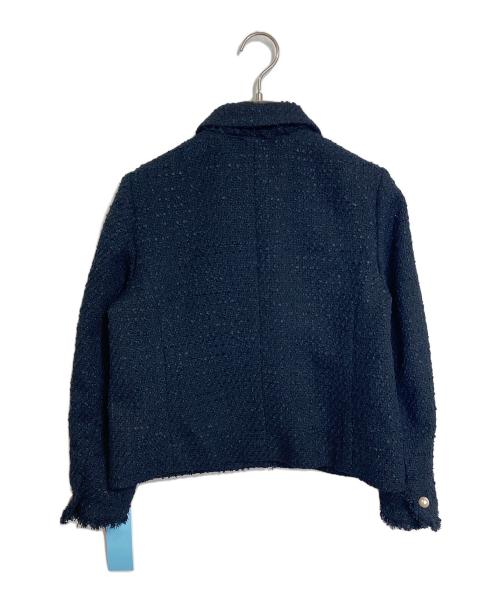 KUMIKYOKU（クミキョク）KUMIKYOKU (クミキョク) ファンシーツイード 2WAYジャケット ノーカラージャケット ネイビー サイズ:S2の古着・服飾アイテム