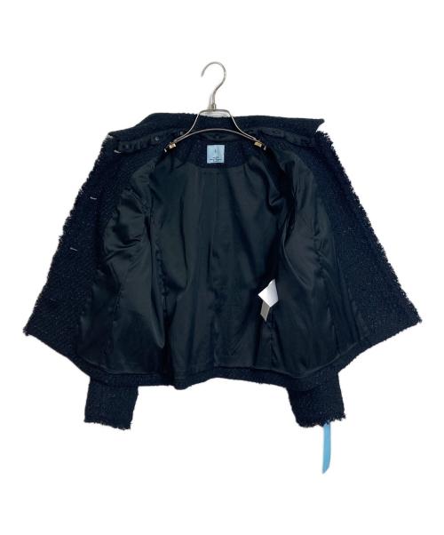 KUMIKYOKU（クミキョク）KUMIKYOKU (クミキョク) ファンシーツイード 2WAYジャケット ノーカラージャケット ネイビー サイズ:S2の古着・服飾アイテム