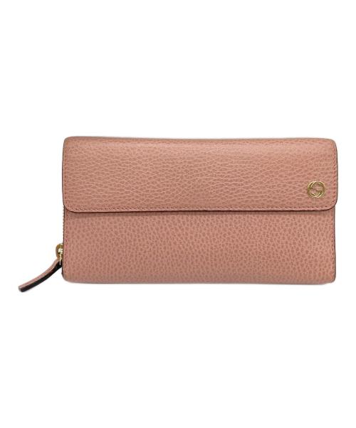 GUCCI（グッチ）GUCCI (グッチ) インターロッキングG 三つ折り 長財布 ピンク サイズ:実寸参照の古着・服飾アイテム