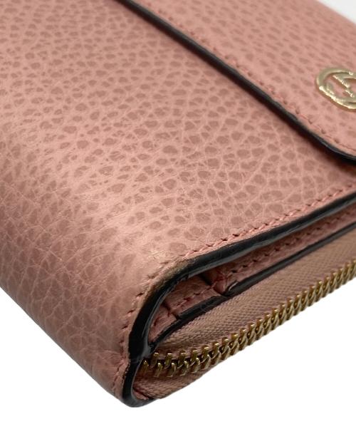 GUCCI（グッチ）GUCCI (グッチ) インターロッキングG 三つ折り 長財布 ピンク サイズ:実寸参照の古着・服飾アイテム