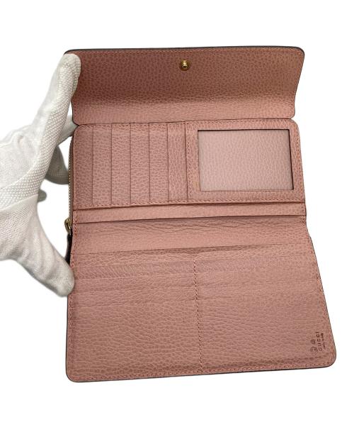 GUCCI（グッチ）GUCCI (グッチ) インターロッキングG 三つ折り 長財布 ピンク サイズ:実寸参照の古着・服飾アイテム