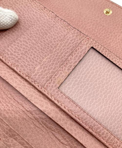 GUCCI（グッチ）GUCCI (グッチ) インターロッキングG 三つ折り 長財布 ピンク サイズ:実寸参照の古着・服飾アイテム
